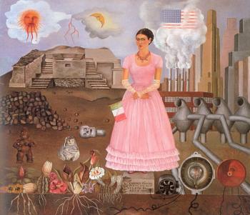 Frida Kahlo : Self-Portrait Along the Boarder Line Between Mexico and the United States